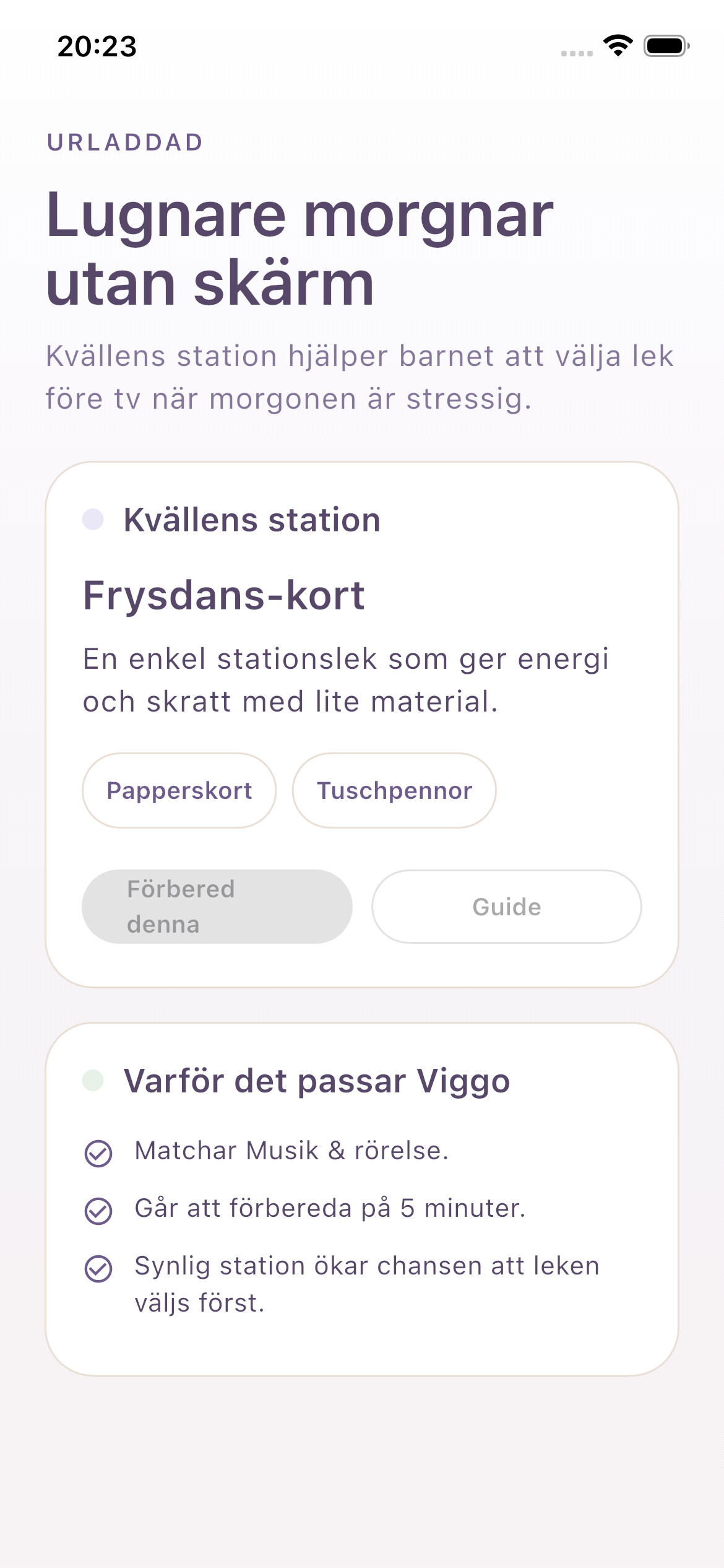 Förhandsvisning av Urladdad i mobilen